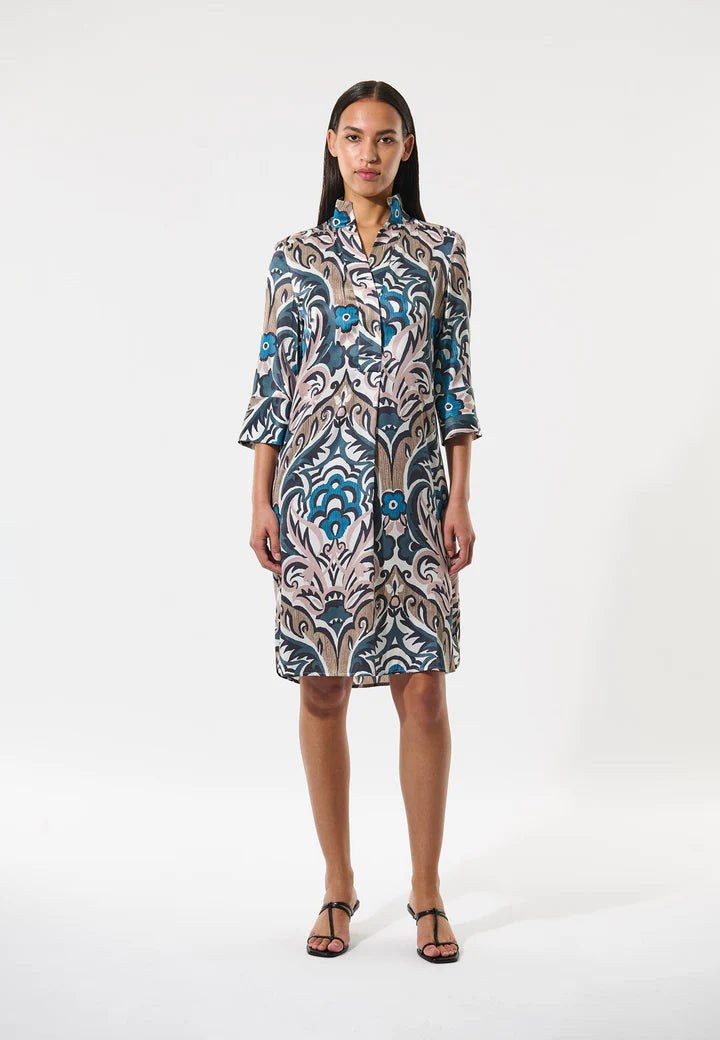 Dea Kudibal Stretch Silk Kamille Shirt Dress - Artistic Blush