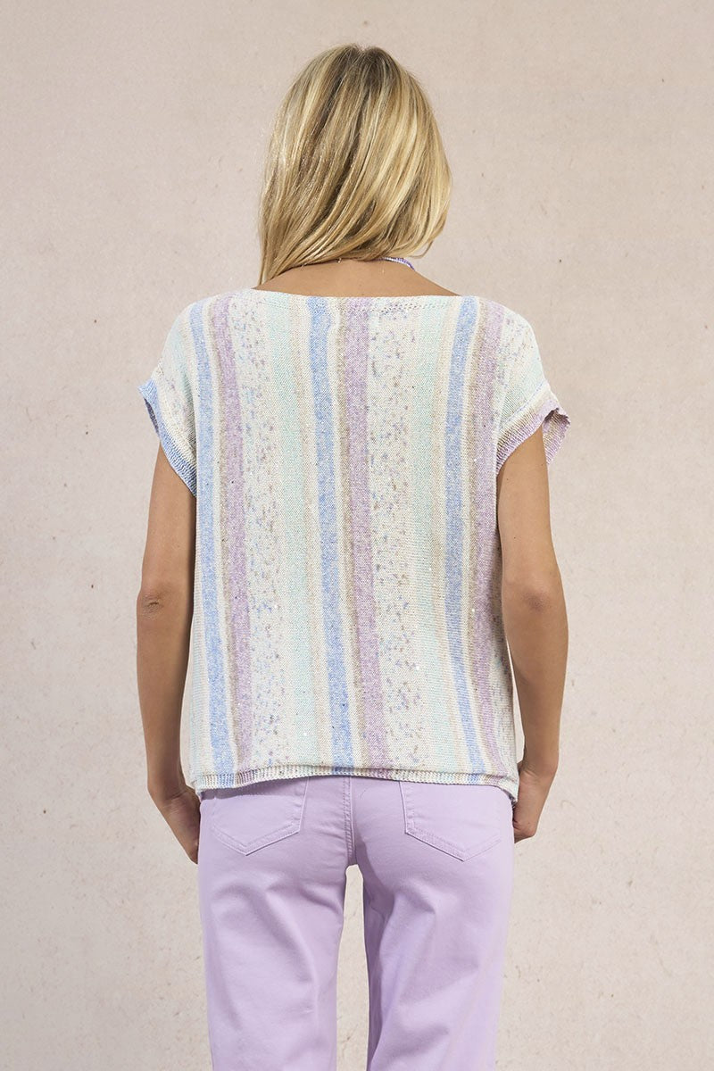 Molly Bracken Multicoloured Stripe Knitted Shirt