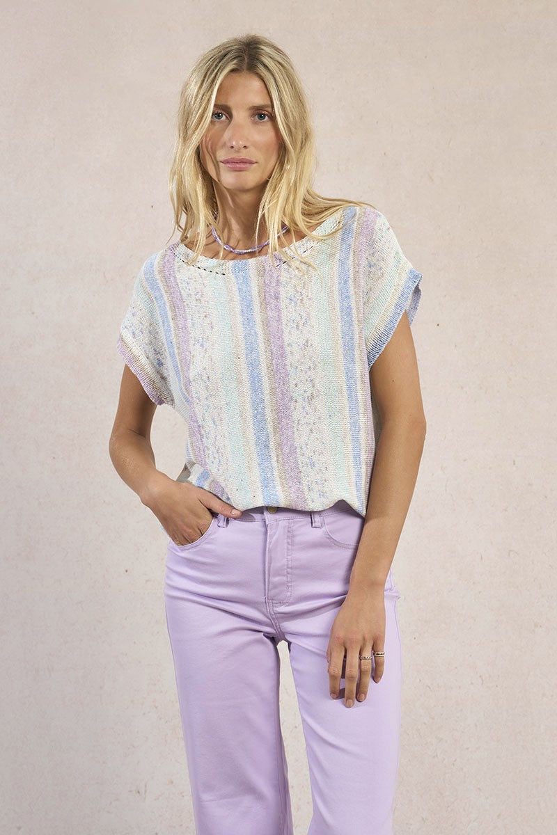 Molly Bracken Multicoloured Stripe Knitted Shirt