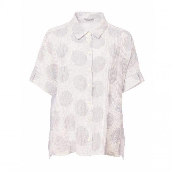 Naya White/Silver Button Down Spot Shirt
