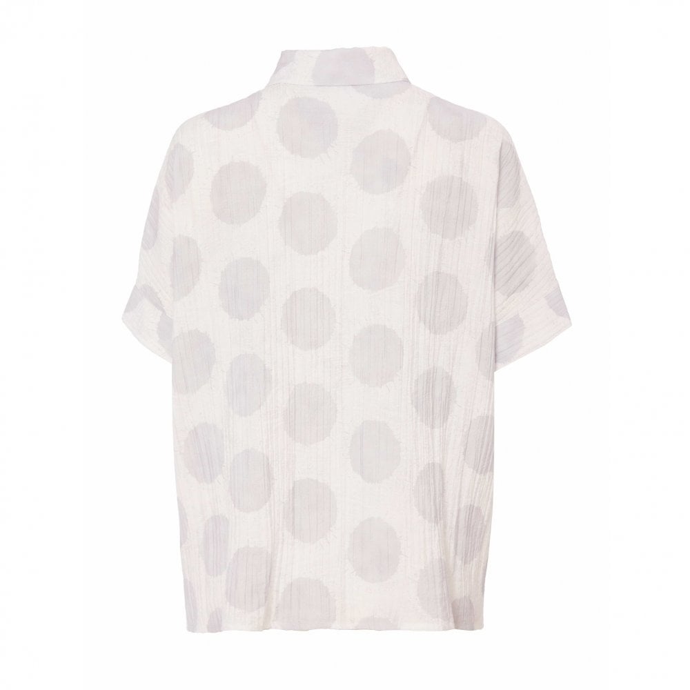 Naya White/Silver Button Down Spot Shirt