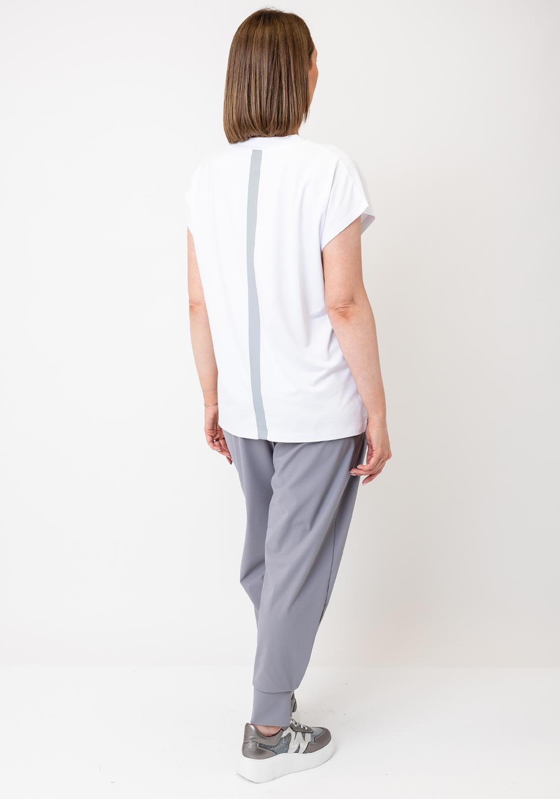 Naya Vee Neck Top With Contrast Colour Band at Front