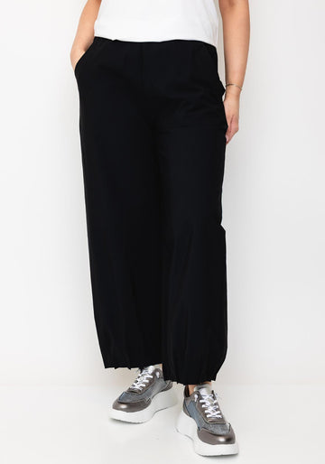 Naya Black Trousers With Cinch Cuff - Black