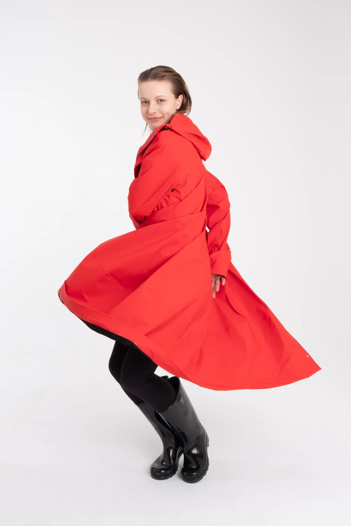 Sheena's Waterproof Hooded Raincoat -  Red
