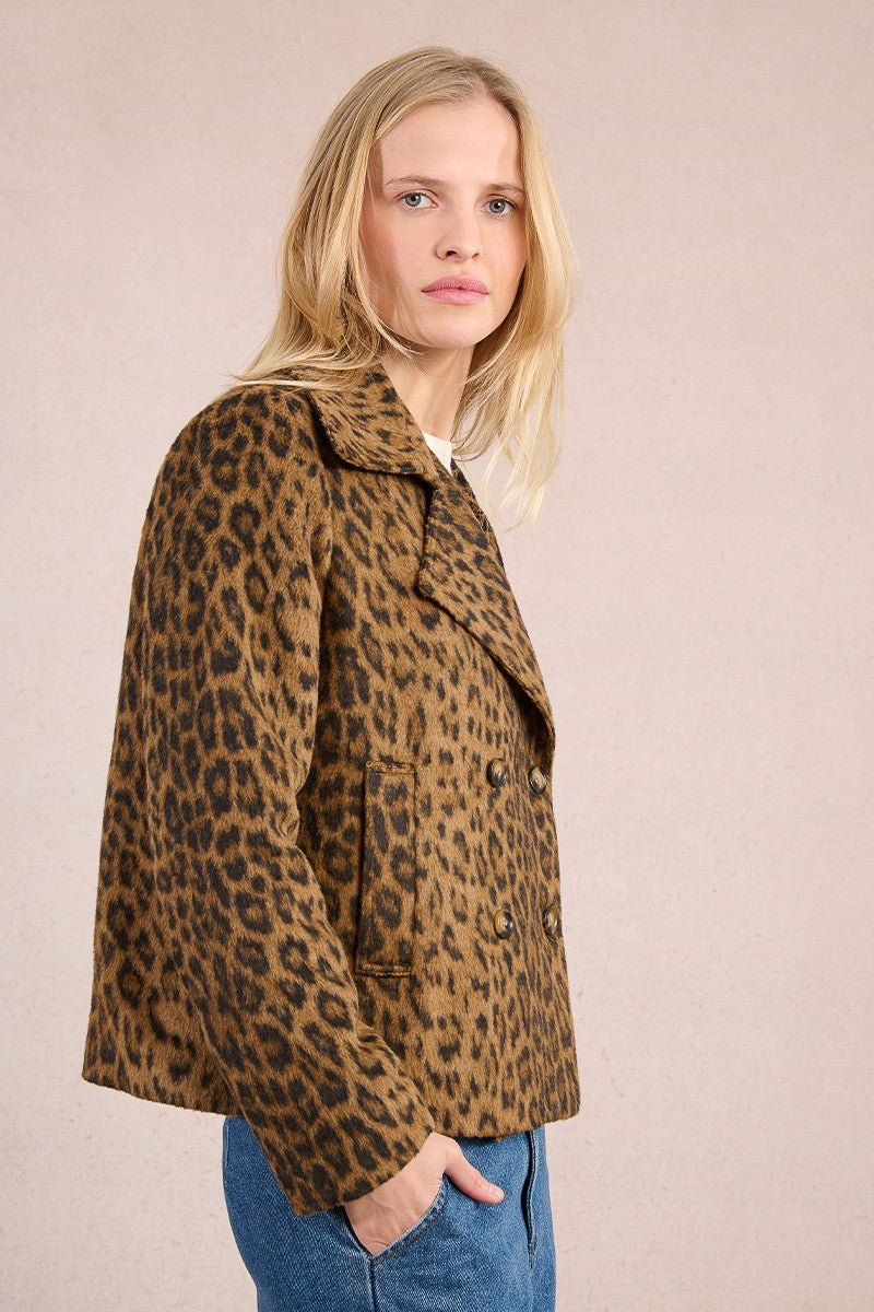 Molly Bracken Leopard Print Double Breasted Jacket