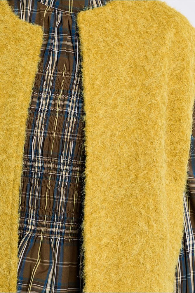 Molly Bracken Lime Green Oversized Terry Knit Vest