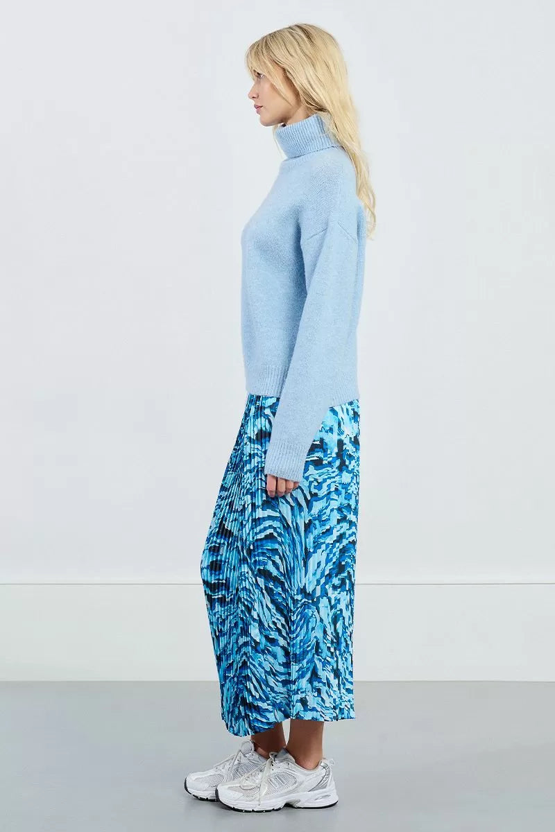 Lili Sidonio Pale Blue High Turtle Neck Sweater