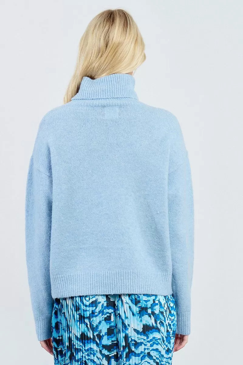 Lili Sidonio Pale Blue High Turtle Neck Sweater