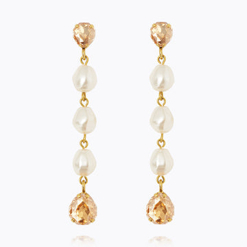 Caroline Svedbom Paloma Earrings Pearl Golden Shadow