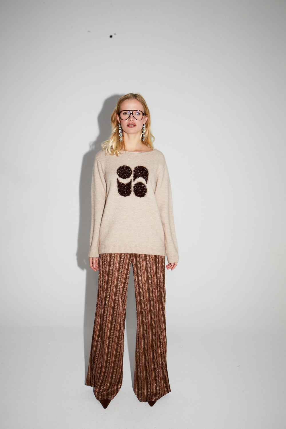 IMPREVU Charlie Cognac Stripe Trousers