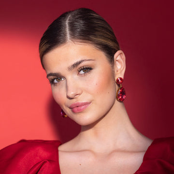 Caroline Svedbom Perfect Drop Earring Mulberry Red