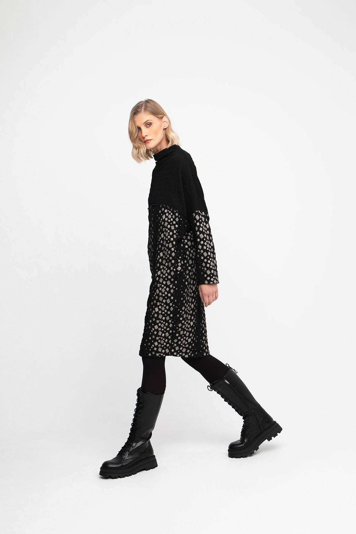 Ozai N Ku Multi Geo Black Dress