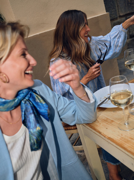 Mos Mosh Cashmere Blue Striped Linen Shirt