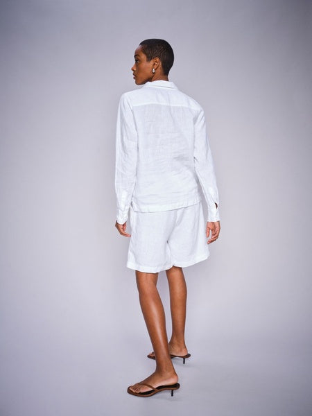 Mos Mosh  White Enna Linen Pocket Blouse