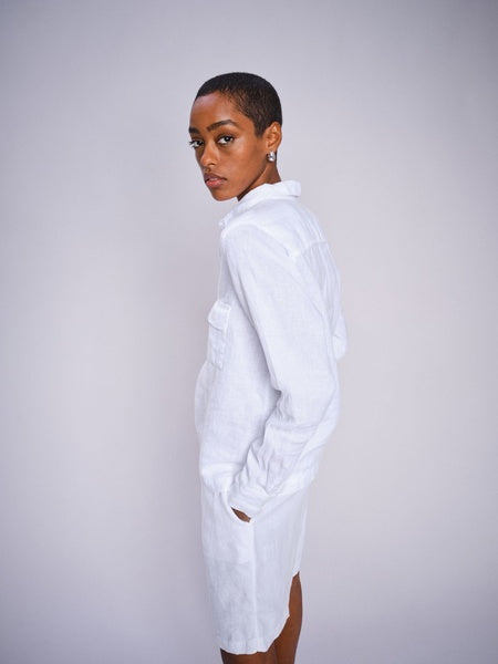 Mos Mosh  White Enna Linen Pocket Blouse