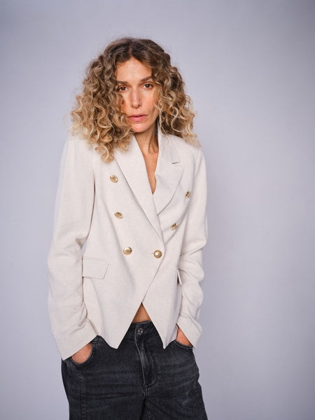 Mos Mosh Beige Beliz Jolene Linen Blazer