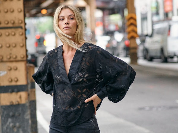 Mos Mosh Yen Black Lace Blouse