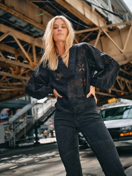 Mos Mosh Yen Black Lace Blouse