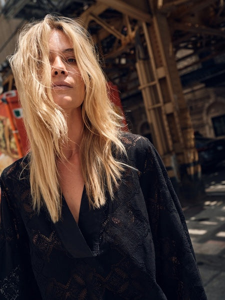 Mos Mosh Yen Black Lace Blouse