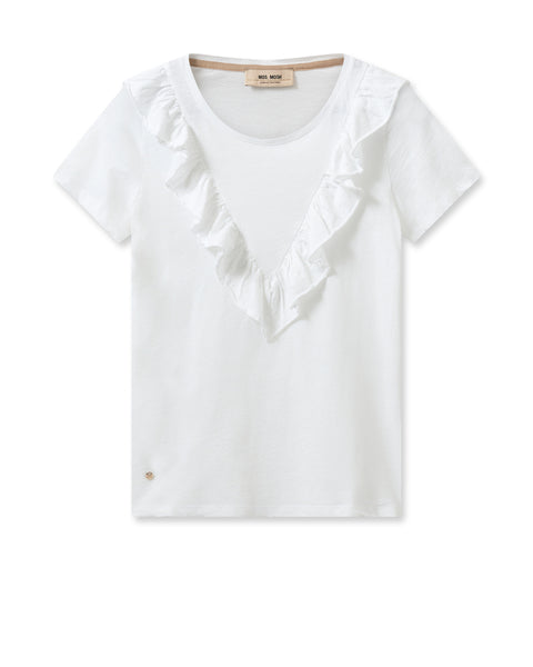 Mos Mosh White Lobo O-SS Flounce Tee