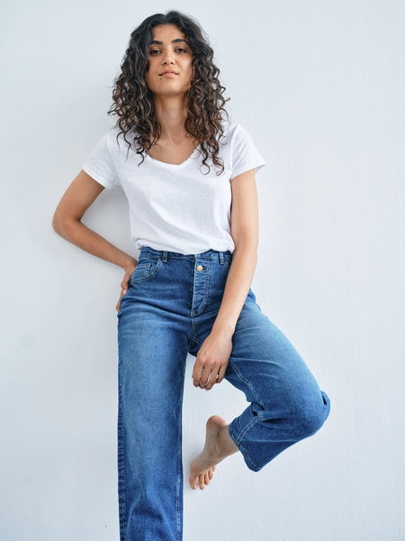 Mos Mosh Long Length Mid Blue Carla Naomi Deluxe Jeans