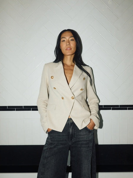 Mos Mosh Beige Beliz Jolene Linen Blazer