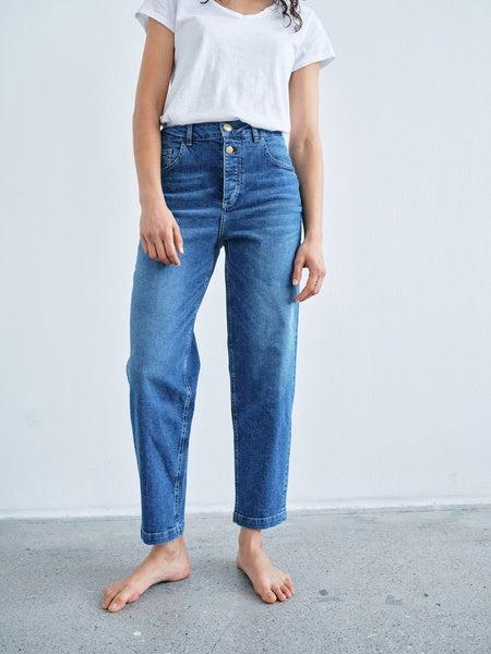 Mos Mosh Long Length Mid Blue Carla Naomi Deluxe Jeans