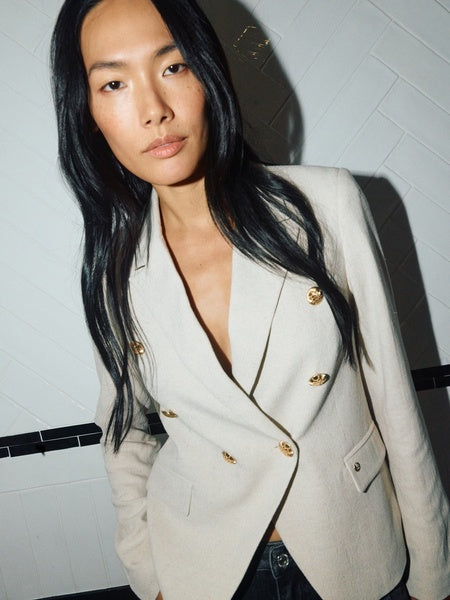 Mos Mosh Beige Beliz Jolene Linen Blazer