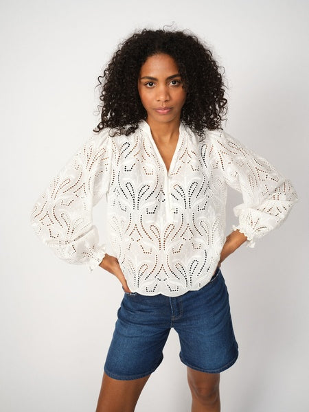 Mos Mosh White Tazzin Caza Blouse