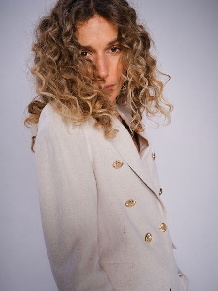 Mos Mosh Beige Beliz Jolene Linen Blazer