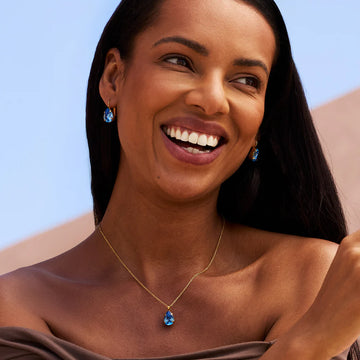 Caroline Svedbom Mini Drop Clasp Earrings Gold - Ice Blue