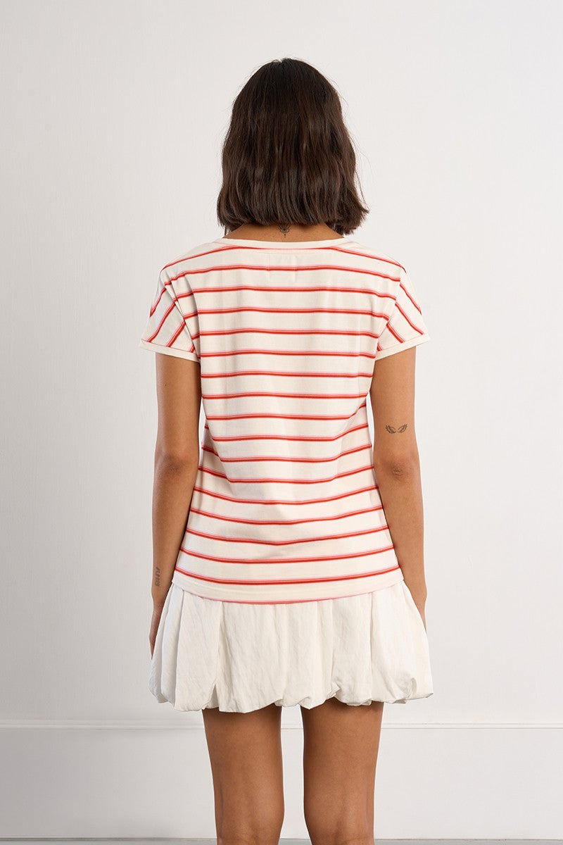 Molly Bracken Red Striped Tshirt