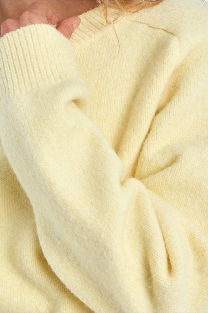 Molly Bracken Yellow Ribbed Crop Sweater