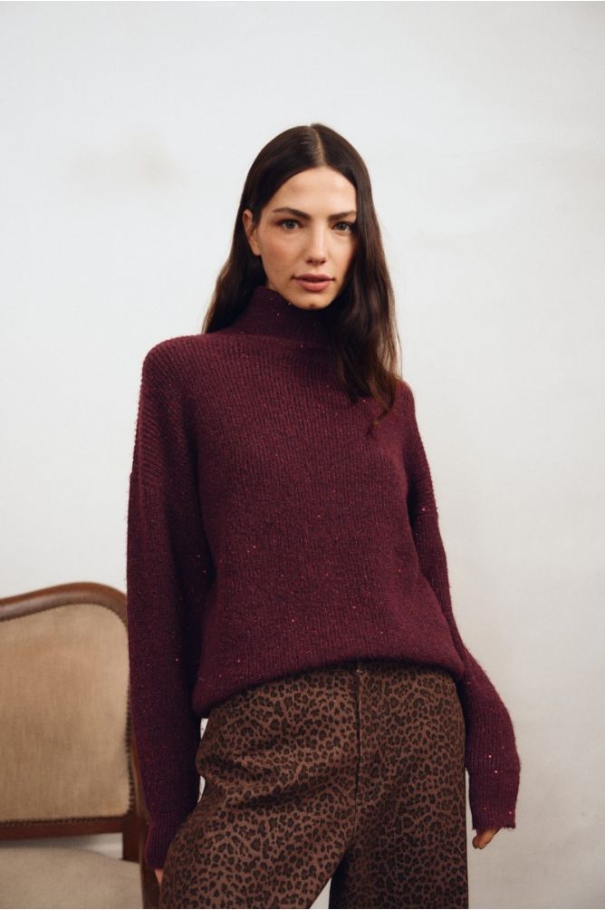 Molly Bracken Dark Red Knitted Sweater