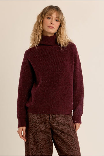 Molly Bracken Dark Red Knitted Sweater