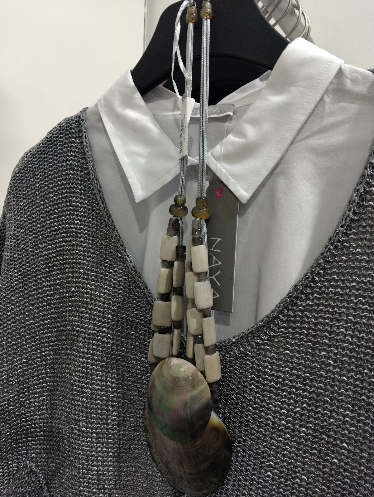 Naya 2 Tone Beaded Necklace With Disc