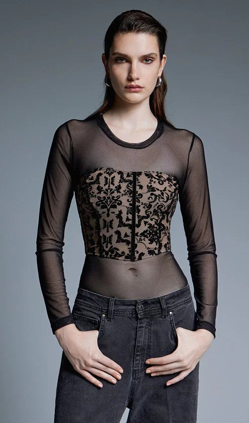Access Fashion Black/Nude Bustier