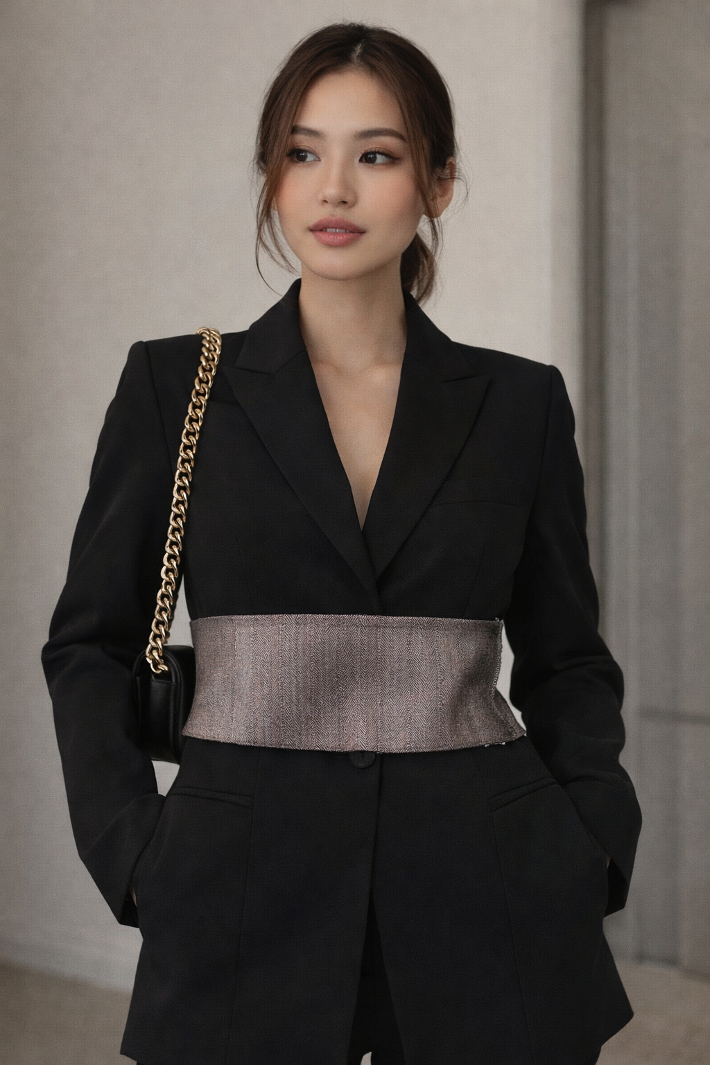 Access Fashion Bronze Metallic Sash