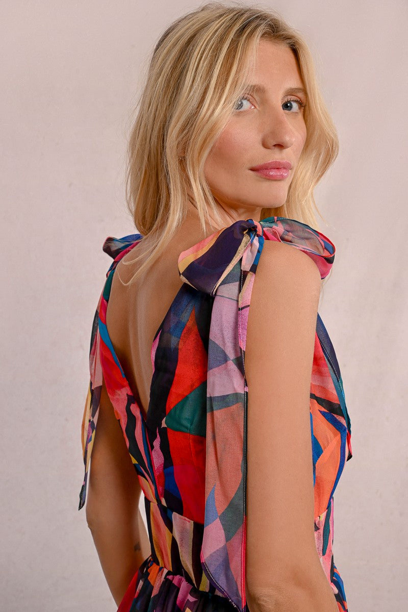 Molly Bracken Semi-sheer Printed Maxi Dress