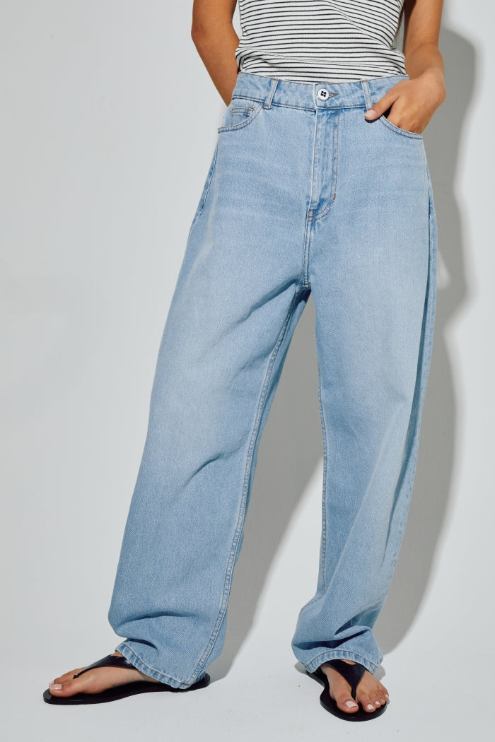 Imprevu Light Blue Roxy Baloon Fit Trousers