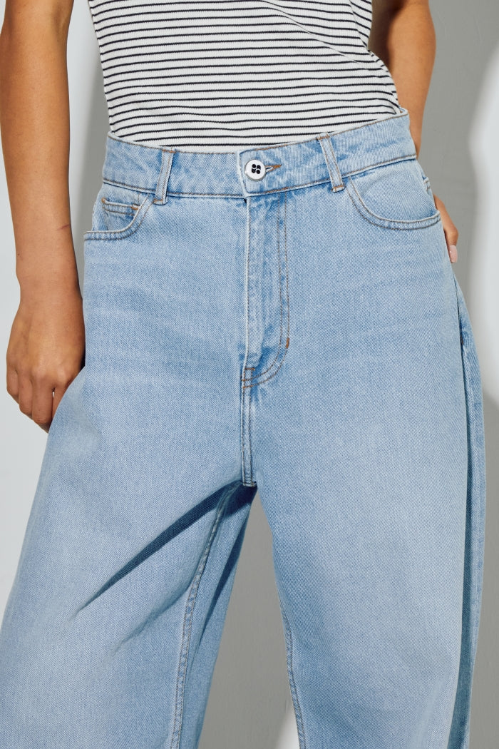 Imprevu Light Blue Roxy Baloon Fit Trousers