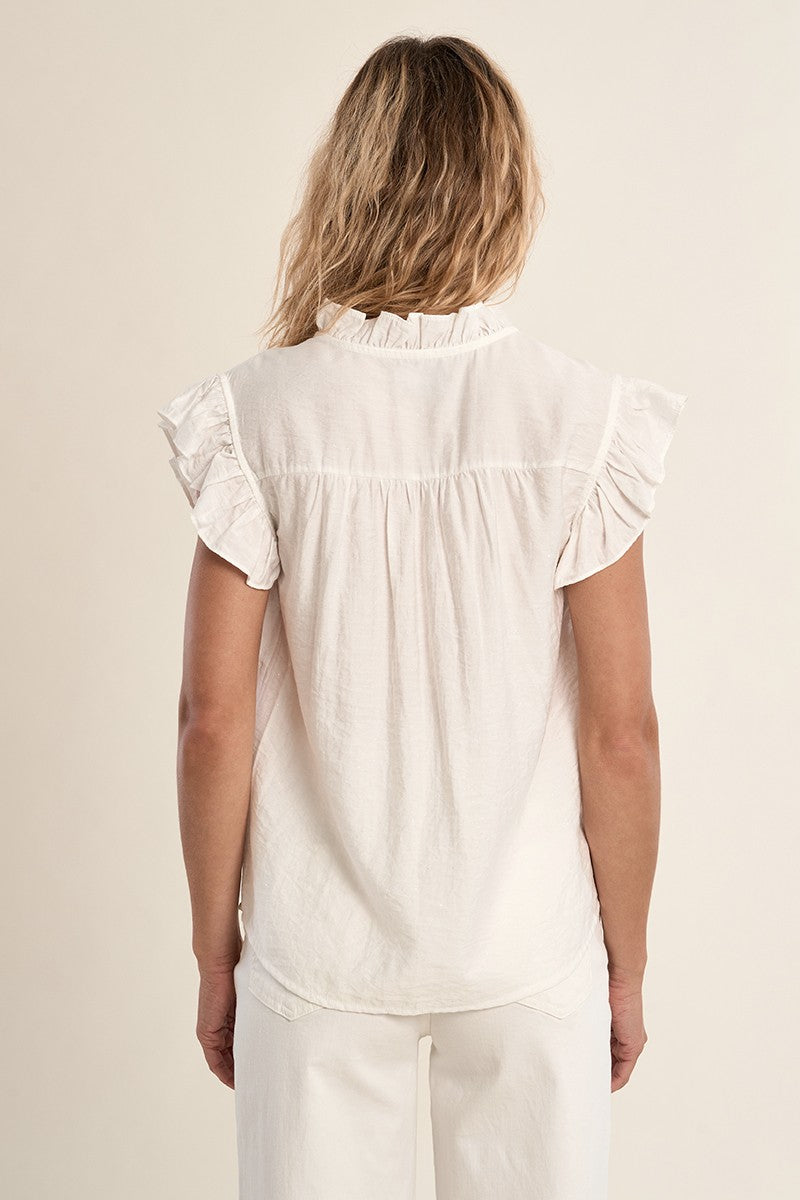 Molly Bracken Off-White Ruffle Blouse/Shirt