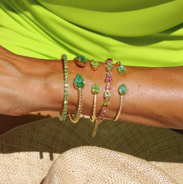 Caroline Svedbom Siri Bangle Gold Peridot