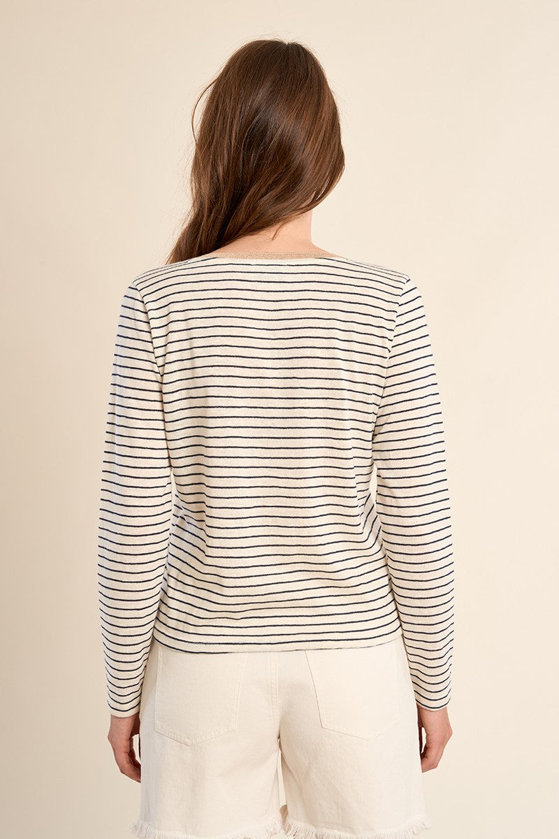 Molly BrackenSailor T-Shirt - Marine Blue-Ecru