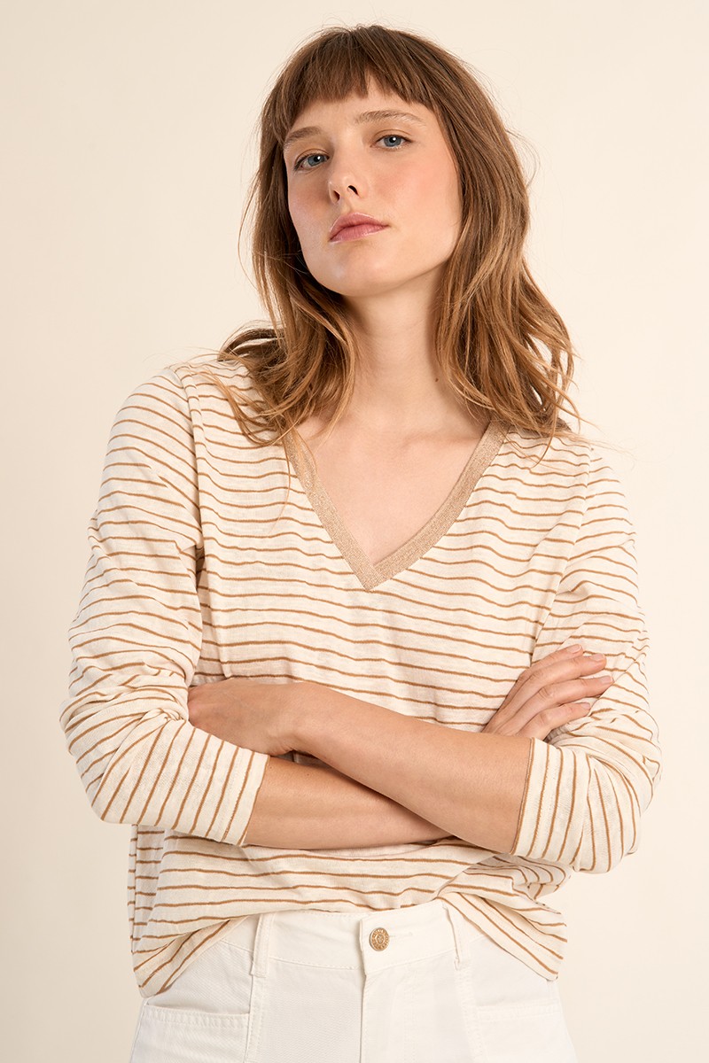 Molly Bracken Sailor T-Shirt- Ecru/Beige