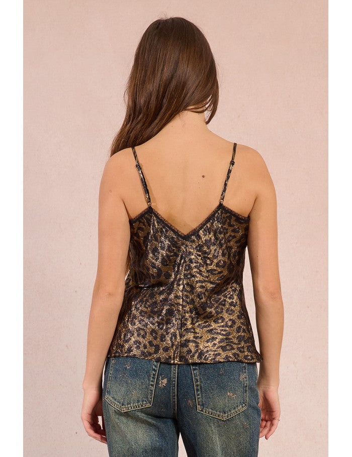 Molly Bracken Gold Animal Print Cami