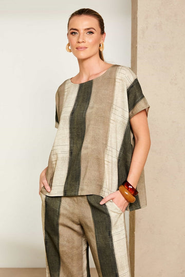 Naya Scratch Print Army Top