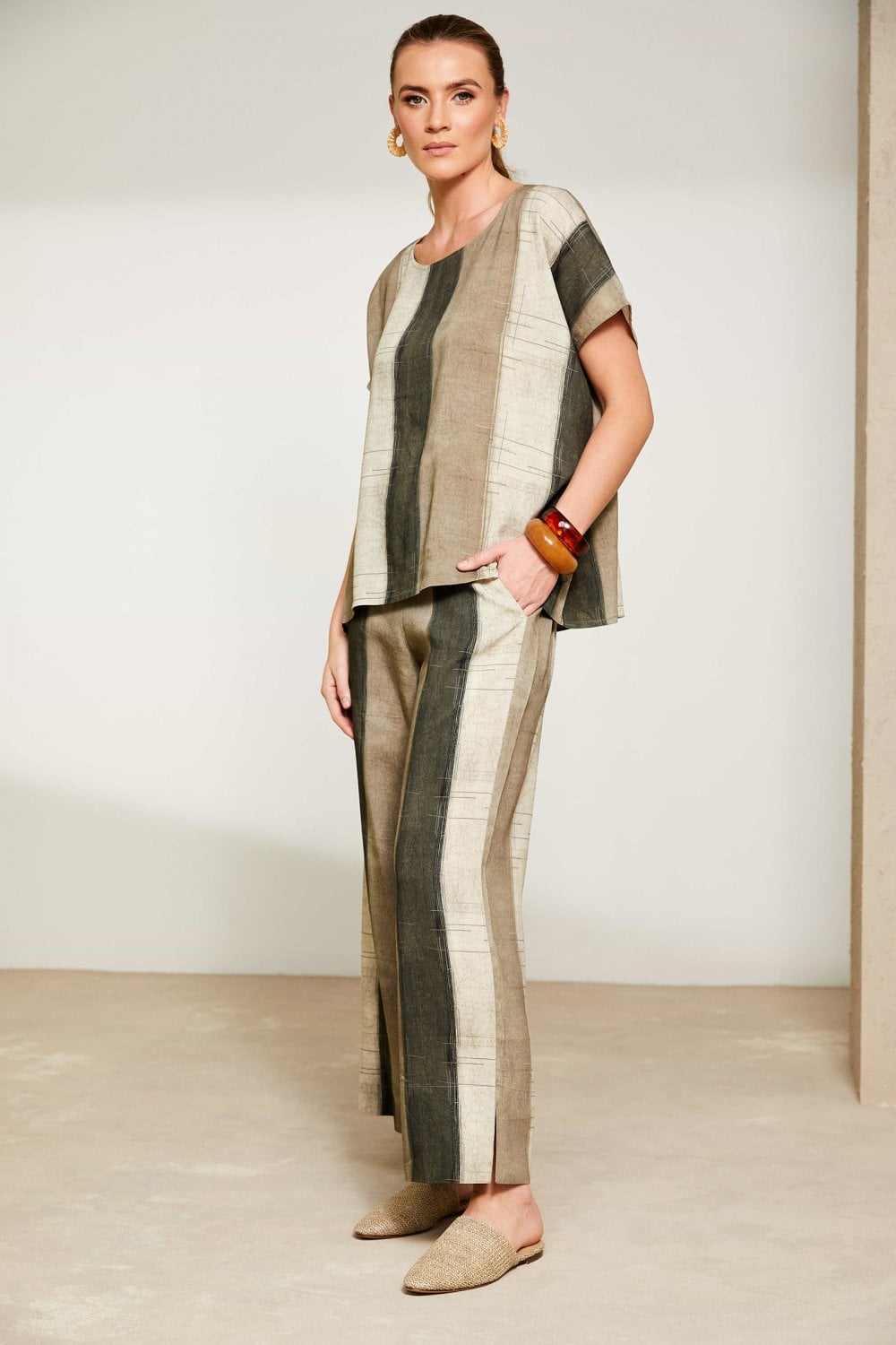 Naya Scratch Print Army Top