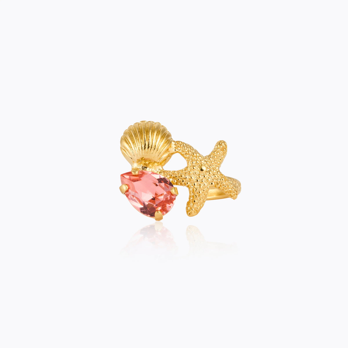 Caroline Svedbom Seascape Ring Rose Peach - Gold