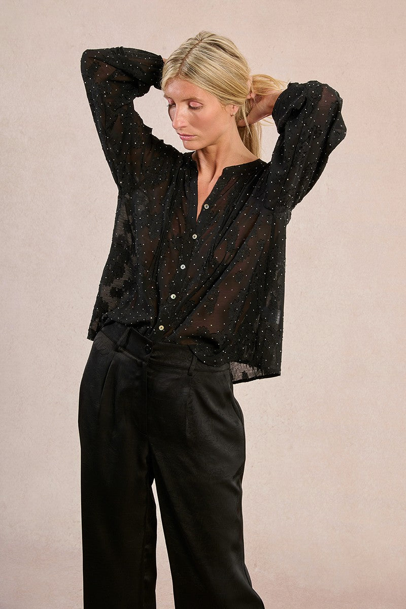 Molly Bracken Semi-Sheer Voile Blouse